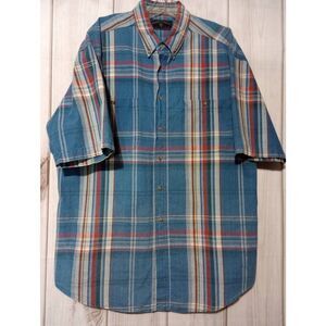 Apparel Workshop‎ Shirt Men's Large Chambray Button Front Short Sleeve
